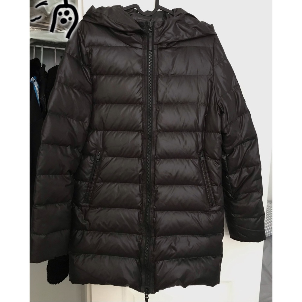 French Connection Zip Front Hooded Puffer Coat